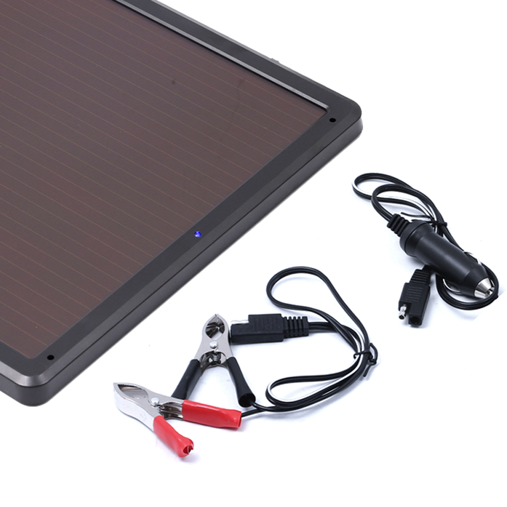 SOLVAO 7.5W Solar Battery Charger & Maintainer - Solar Panel for 12 Volt Batteries for Cars, Automotive & Other Vehicles