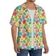 thumbnail image 2 of Fotbe colorful easter eggs Camisa Estampada de Manga Corta para Hombre, Casual de Verano, Estilo Playero, Sin Arrugas-4X-Large, 2 of 5