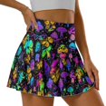 thumbnail image 5 of HELLHERO Built-in Shorts Women's Athletic Skorts, Colorful Mushroom Pattern 2 Side Pockets with Pockets Tennis Skirt for Yoga Party Golf, 5 of 9