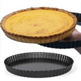 28 cm Round Tart Pan with Raised Base and NonStick Coating, Perfect