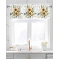 thumbnail image 2 of Sunflower Eucalyptus Kitchen Valances for Windows Farmhouse Linen Window Valance Curtain for Living Room Window Treatment Sage Green Botanical Watercolor Valance Rod Pocket Topper Drape, 42 x 12 Inch, 2 of 6