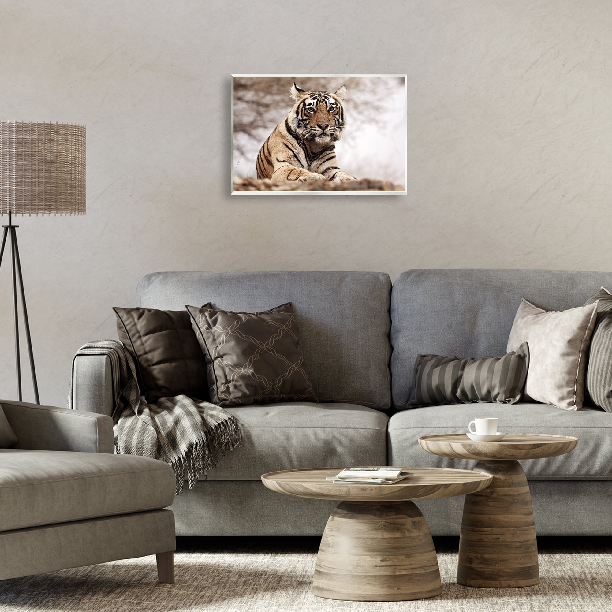 Stupell Industries Strong Tiger Atop Hill Animals & Insects Photography Unframed Art Print Wall Art, 19 x 13