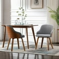 thumbnail image 2 of Porthos Home Hye Dining Chairs, Fabric Upholstery, Bentwood Legs (Set of 2), 2 of 6