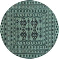 thumbnail image 1 of Ahgly Company Indoor Round Southwestern Light Blue Country Area Rugs, 3' Round, 1 of 4