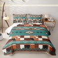 thumbnail image 2 of Erosebridal Patchwork Southwest Twin Quilt Set,Cowhide Aztec Western Striped Twin Coverlet Set For Boys,2pcs, 2 of 7