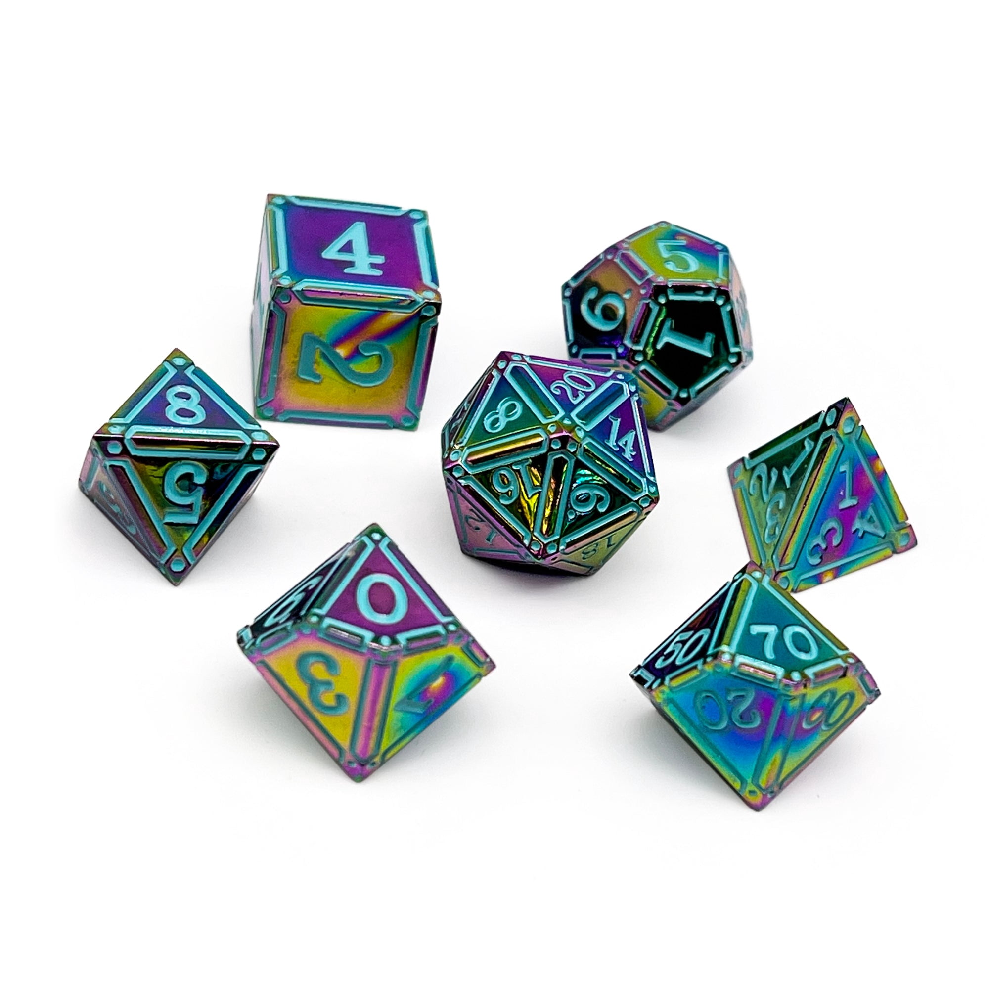 DnD Dice | Ironworks - Skyborn 7 Piece RPG set Alloy Dice | Norse Foundry