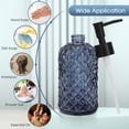 thumbnail image 3 of 2Pack 13.5 Oz Glass Soap Dispenser , Manual Pump Dispenser,Empty Liquid Container, Refillable Hand Soap Dispenser , Premium Bathroom soap Dispenser for Kitchen & Bathroom , Blue, 3 of 10