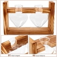 thumbnail image 4 of 1 Set Heart Shape Plants Terrarium Vase with Wooden Stand Transparent Glass Planter, 4 of 9
