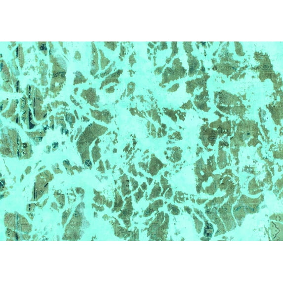 Ahgly Company Indoor Rectangle Abstract Turquoise Blue Modern Area Rugs, 6' x 9'