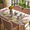 thumbnail image 3 of Easter Bunny Eggs Table Cloths for 6 Foot Rectangle Tables, Spring Tulips Rustic Rabbits Colorful Plaid Patio Waterproof Elastic Fitted Tablecloths, Washable Rectangular Table Cover for Camping, 3 of 8