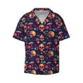 thumbnail image 5 of Daiia Skull mushroom Men's Linen Shirts Short Sleeve Casual Shirts Button Down Shirt for Men Beach Summer Wedding Shirt-4X-Large, 5 of 6