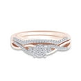 thumbnail image 3 of AFFY 1/4 CT. T.W. Round Cut Natural Diamond Twist Bridal Set Wedding Engagement Ring In 14K Rose Gold Over 925 Sterling Silver (I2-I3 Clarity), Ring Size-6, 3 of 4