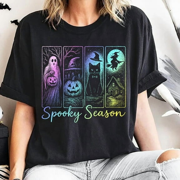 Spooky Season Shirt, Vintage Halloween Night Tee, Retro Halloween Shirt, Trendy Movie Shirt, Scary Fall Shirt Idea