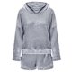 thumbnail image 1 of Gibobby Pijamas mujer calientitas Pijama Conjunto de ropa de dormir Poliéster Con capucha Manga larga Dormitorio Dama(Gris,CH), 1 of 4
