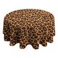 thumbnail image 4 of Brown and Black Leopard Print Round Tablecloth 60"x60",Wrinkle Wipeable Table Cloth for Kitchen Dining Room Picnic Patio Party, 4 of 6
