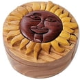 thumbnail image 2 of Sun - Handcrafted Wooden Puzzle Box with Secret Compartment, 2 of 3