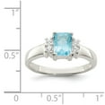 thumbnail image 2 of Sterling Silver Light Blue and White Cubic Zirconia Ring - Size 8, 2 of 2