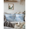 thumbnail image 2 of Outdoor Pillows Waterproof, Blue Coastal Palm Leaves Throw Pillows with Inserts Included, Summer Botanical Tropical Indoor Outdoor Decorative Lumbar Pillow for Bed/Couch/Patio 16"x16", 1Pcs, 2 of 8