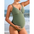 thumbnail image 4 of Sociala V Neck Maternity Swimsuit Ruched Side One Piece Pregnancy Bathing Suits 2026 Swimwear, 4 of 7