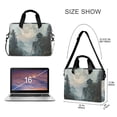 thumbnail image 3 of FORMRS 16" Laptop Bag Carrying Sleeve Case with Handle Travel Shoulder Briefcase, Moon and House, 3 of 8