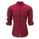 thumbnail image 1 of Ceisia Men's Solid Satin Long Sleeve Dress Shirt with Chest Pocket for Business & Casual Wear Wine L Gifts, 1 of 7