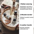 thumbnail image 3 of Rattan Rattan Storage Basket with Leather Handle Perfume Carrying Basket Woven Storage Tray, 3 of 8