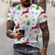 thumbnail image 3 of Camiseta con estampado 3D de Papá Noel y alce navideño para hombre, ropa informal suelta con cuello redondo, camisetas de verano, pantalón corto informal, Tops de manga, ropa para hombre, 3 of 4