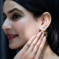 thumbnail image 4 of Rosec Jewels 1.6 CT Aquamarine Solitaire Stud Earrings for Women (6 MM Round Shape Aquamarine), 14K White Gold, 4 of 7