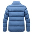 thumbnail image 4 of Lovskoo 2024 Mens Winter Coats Quilted Jacket Casual Solid Long Sleeve Zipper Closure Coat Outwear Jacket Blue, 4 of 6