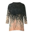 thumbnail image 6 of CYMMPU Spring Tunic Tops 3/4 Sleeve Round Neck Floral Pattern Loose Fit Blouses for Women Dressy Casual Fall Trendy Shirts Flare Hem Hide Belly Tops to Wear with Leggings T-Shirts Black L, 6 of 7