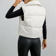 thumbnail image 4 of Baberdicy Puffer Vest Women's Standing Collar Vest Warm Slim Zipper Loose Sleeveless Jacket Womens Vest White, 4 of 8