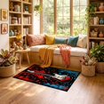 thumbnail image 2 of ODIKA 3'x5' Ultra-Soft Throw Mat, Guitar Music Notes Rock Bold Grunge Hip Vintage Distressed Border None Washable, Bare feet friendly, Easy Care Indoor rug for Bedside, Vanity, 2 of 7