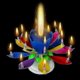 thumbnail image 2 of 3 Pack Musical Birthday Candle Multicolor Musical Candle Lotus Rotation Colorful Music Birthday Candle-good, 2 of 5