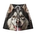 thumbnail image 2 of ZCFZJW 3D Animal Pattern Print Swim Trunks for Men Big and Tall Regular Fit Casual Drawstring Elastic Wasit Beach Bathing Suit Board Shorts with Pockets Dark Gray#02 S, 2 of 5