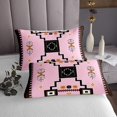 thumbnail image 3 of Erosebridal Tribal Aztec Coverlet Set King,Black Pink Bedding Set,Geometry Room Decor,3-Piece, 3 of 5