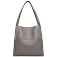 thumbnail image 1 of Bolso de mano para mujer, bolso de mano de cuero de gran capacidad, bolso de viaje (gris), 1 of 7