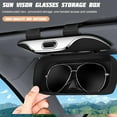 thumbnail image 6 of Sunglasses Holder for Car Sun Visor, Protective Automotive Eyeglasses Storage Case Hanger, Soft Vehicle Interior Glasses Organizer Box Accessories, Universal for SUV Sedan Truck (Beige), 6 of 7