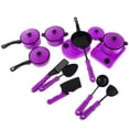 thumbnail image 4 of serony 13 Pièces / Set Simulation Plastique Batterie de Cuisine Set Jouets de Cuisine Violet, 4 of 9