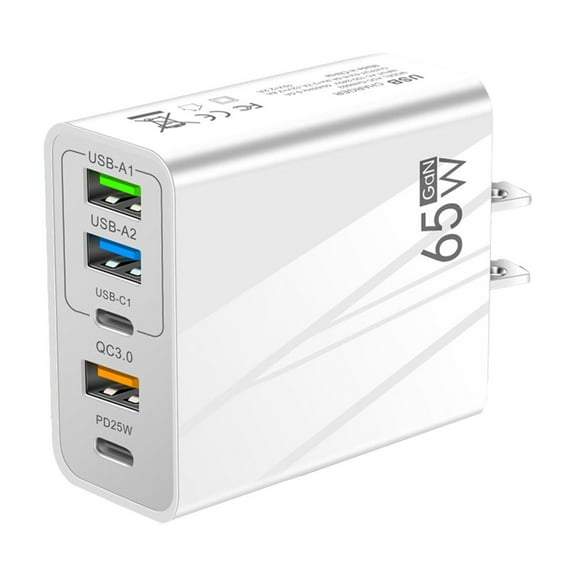 3.1A Type C PD 3USB Multi Port Travel Charger 65W Fast Charging Automatic Recognition Technology
