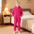 thumbnail image 6 of Jamsmile Kids Fuzzy Fleece Hooded Onesie Zip Up Jumpsuit Boys Girls Warm Winter Wear Fuzzy Warm Jumpsuit, 6 of 8