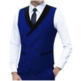 thumbnail image 2 of Donemore Men's Slim Fit Sleeveless Round Neck Pure Color Suit Vest Waistcoat - Business Casual Stylish Design, Breathable Comfortable Tailored Mens Outerwear, 2 of 3