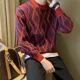 thumbnail image 2 of Suéter de punto para hombre, ropa popular coreana para otoño e invierno, jersey de cuello redondo y redondo, estilo vintage, 2 of 5
