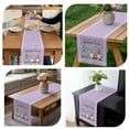 thumbnail image 4 of Happy Easter Table Runner - 60 Inch Long, Kitchen Dining Table Runner Dresser Scarves, Cute Gnomes Eggs Spring Daisy Flowers Purple Farmhouse Decor for Coffee Tables Wedding Party Banquet, 4 of 4