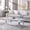 Silver-White, variant on Modern Rectangular Marble Coffee Table, 46.85" Faux Marble Top with Silver Mirrored Stainless Steel S-Shaped Legs, for Living Room, Lounge Area