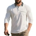 thumbnail image 2 of Zimjoy Long Sleeve Shirts for Men Casual Quick Dry Performance Collared Shirt Big and Tall Henley Polo Shirts Lightweight Button Down Fall Classic Collared Golf Shirt with Pocket, White L, 2 of 6