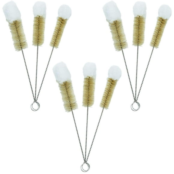 HUJI Stainless Steel Multi-Purpose Cleaning Soft Tip Brushes (Set of 9)