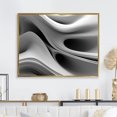 thumbnail image 1 of Designart Waves framed wall art, Endless Ripples in White and Black , Abstract Modern Waves Large framed wall art decor, White Modern Gold framed wall art, 32x24 inches Gold Frame, 1 of 5