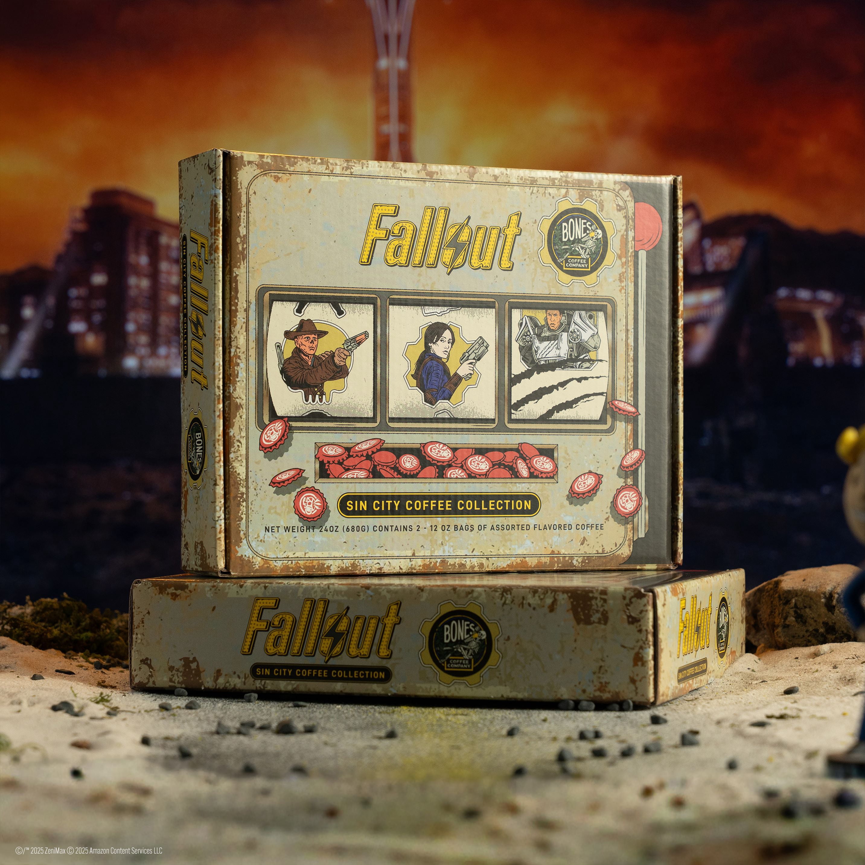 Bones Coffee Company Fallout Season 2 Sin City Coffee Collector's Box Ground