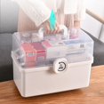thumbnail image 4 of Medicine Storage Box 3 Layers 2 Trays Transparent Lid Multi Grid with Rotary Lock And Handle Large Capacity Rounded Edges Medical Organizer for Home Dorm, 4 of 7