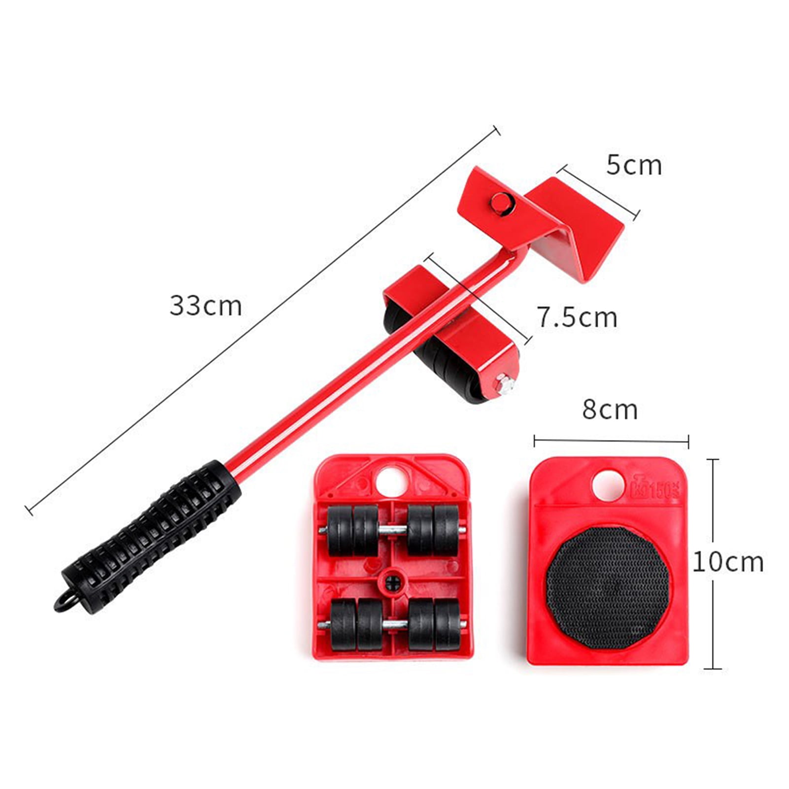 Grofry 5 Pcs/Set Furniture Mover Tool Set Compact Furniture Movers with Wheels Heavy Duty Appliance Rollers Furniture Slider Kit